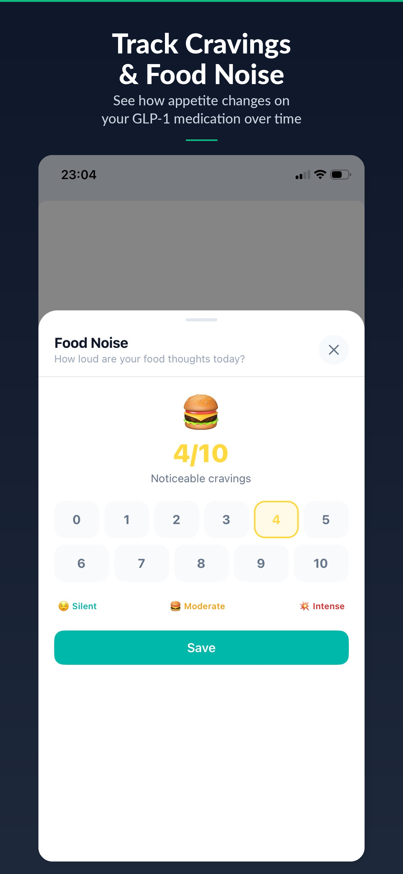 Food noise and appetite craving tracker